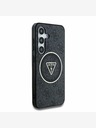 Guess Guess IML 4G Glitter and Triangle Logo MagSafe Back Cover für Samsung Galaxy S25+ Schwarz