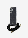 Guess Guess IML 4G Printed Crossbody Strap Back Cover für iPhone 16 Schwarz