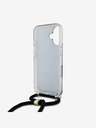 Guess Guess IML 4G Printed Crossbody Strap Back Cover für iPhone 16 Schwarz