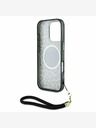 Guess Guess IML Leopard Triangle Logo Strap MagSafe Back Cover für iPhone 16 Pro Max Braun
