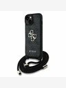 Guess Guess PU 4G Metall-Logo Crossbody Strap Back Cover für iPhone 15 Schwarz