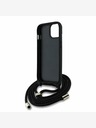 Guess Guess PU 4G Metall-Logo Crossbody Strap Back Cover für iPhone 15 Schwarz
