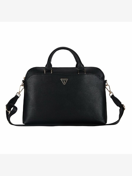 Guess Guess PU genarbte Dreieckslogo-Notebooktasche 15/16" Schwarz