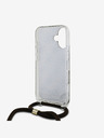 Guess Guess IML 4G Printed Crossbody Strap Back Cover für iPhone 16 Braun
