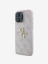 Guess Guess PU 4G Metall-Logo Schutzhülle für iPhone 16 Pro Max Rosa
