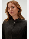 Moodo Schwarze Damen Lederjacke Moodo