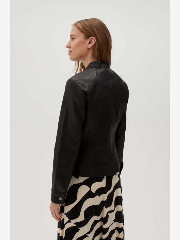 Moodo Schwarze Damen Lederjacke Moodo