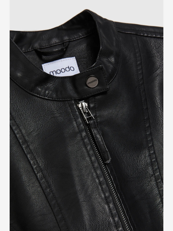 Moodo Schwarze Damen Lederjacke Moodo