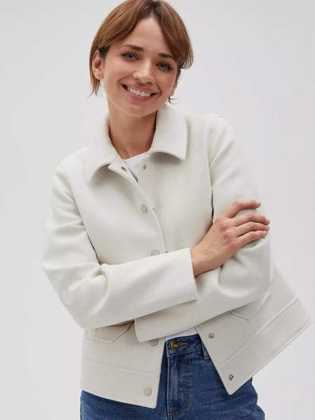 Moodo Cremefarbene Damen Shirtjacke Moodo