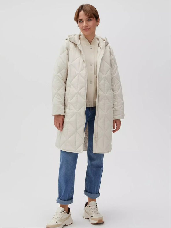 Moodo Cremefarbene Damen-Steppjacke Moodo