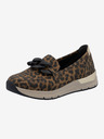Rieker Damen schwarz und braun gemusterte Loafers Rieker