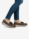 Rieker Damen schwarz und braun gemusterte Loafers Rieker
