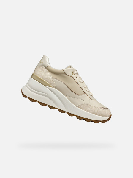 Geox Cremefarbene Damen-Turnschuhe Geox Spherica EC13