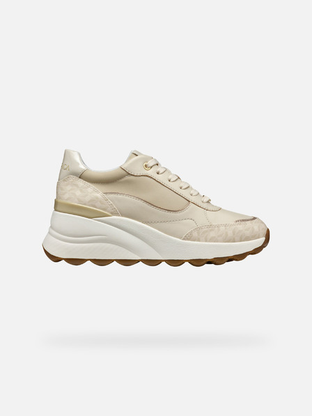 Geox Cremefarbene Damen-Turnschuhe Geox Spherica EC13