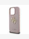 Guess Guess PU genarbtes 4G Metall-Logo Backcover für iPhone 15 Pro Pink