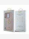 Guess Guess PU genarbtes 4G Metall-Logo Backcover für iPhone 15 Pro Pink