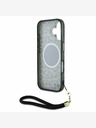 Guess Guess IML Leopard Triangle Logo Strap MagSafe Back Cover für iPhone 16 Braun