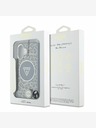 Guess Guess IML Leopard Triangle Logo Strap MagSafe Back Cover für iPhone 16 Braun