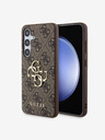 Guess Guess PU 4G Metall-Logo Handytasche für Samsung Galaxy S24+ Braun