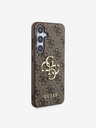 Guess Guess PU 4G Metall-Logo Handytasche für Samsung Galaxy S24+ Braun