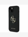 Guess Guess PU Grained 4G Metall Logo Back Cover für iPhone 15 Schwarz