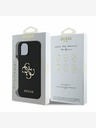 Guess Guess PU Grained 4G Metall Logo Back Cover für iPhone 15 Schwarz