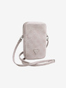 Guess PU 4G Triangle Logo Handytasche mit Reißverschluss Pink Handyhülle
