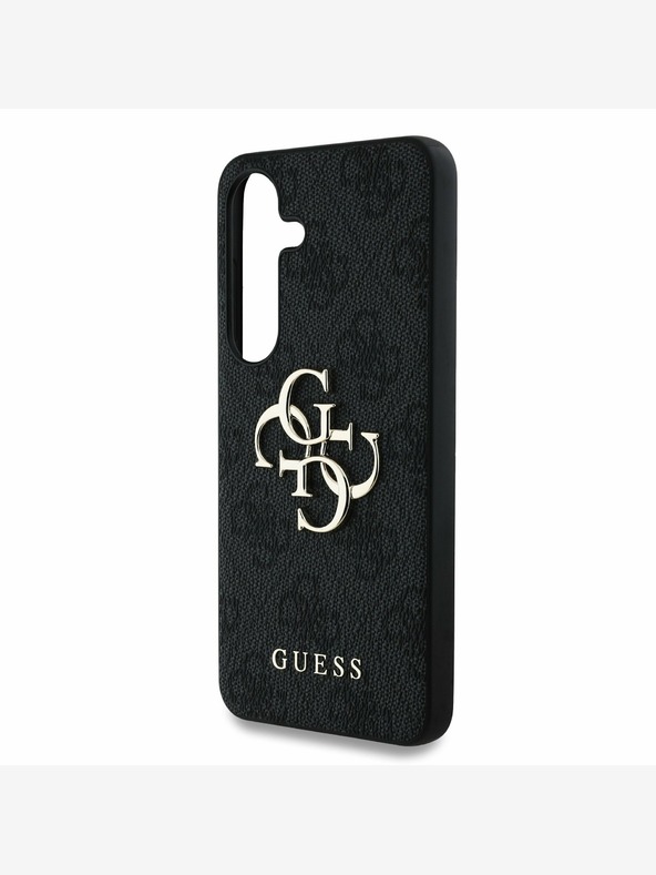 Guess PU 4G Metal Logo Backcover für Samsung Galaxy S25 Grey Handyhülle