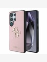Guess Guess PU genarbtes 4G Metall-Logo Backcover für Samsung Galaxy S25 Ultra Pink