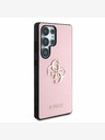 Guess Guess PU genarbtes 4G Metall-Logo Backcover für Samsung Galaxy S25 Ultra Pink