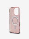 Guess Guess IML Strass Ring MagSafe Back Cover für iPhone 16 Pro Rosa