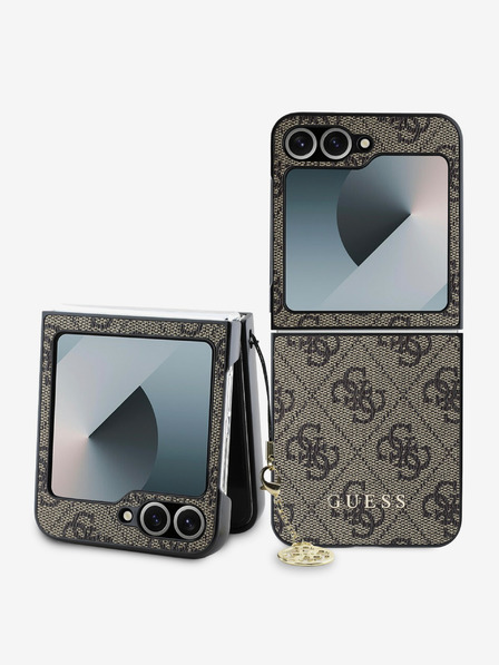 Guess Guess 4G Charm Back Cover für Samsung Galaxy Z Flip 6 Braun