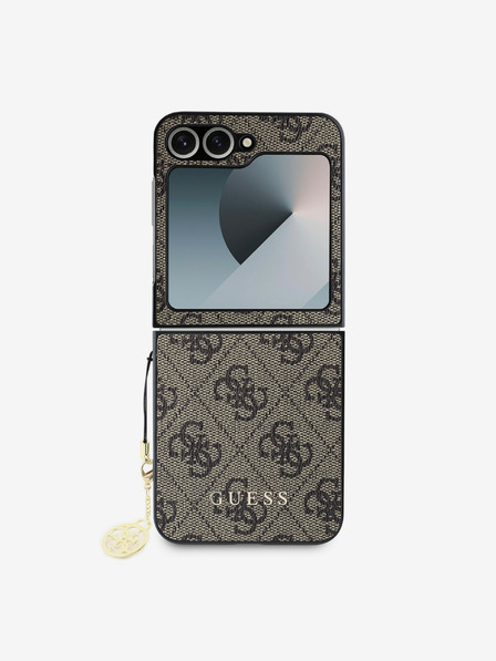Guess Guess 4G Charm Back Cover für Samsung Galaxy Z Flip 6 Braun