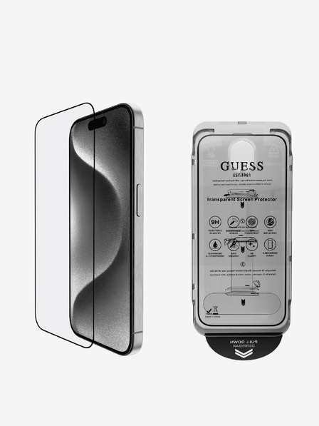 Guess Guess Gehärtetes Glas 2.5D für iPhone 16 Pro Max Schwarz