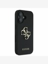 Guess Guess PU Grained 4G Metal Logo Back Cover für iPhone 16 Schwarz