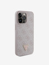 Guess PU 4G Strass Triangle Metal Logo Backcover für iPhone 15 Pro Max Pink Handyhülle
