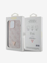Guess PU 4G Strass Triangle Metal Logo Backcover für iPhone 15 Pro Max Pink Handyhülle