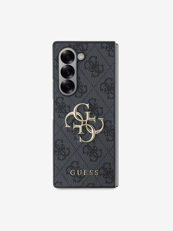 Guess Guess PU 4G Metall-Logo Schutzhülle für Samsung Galaxy Z Fold 6 Grau
