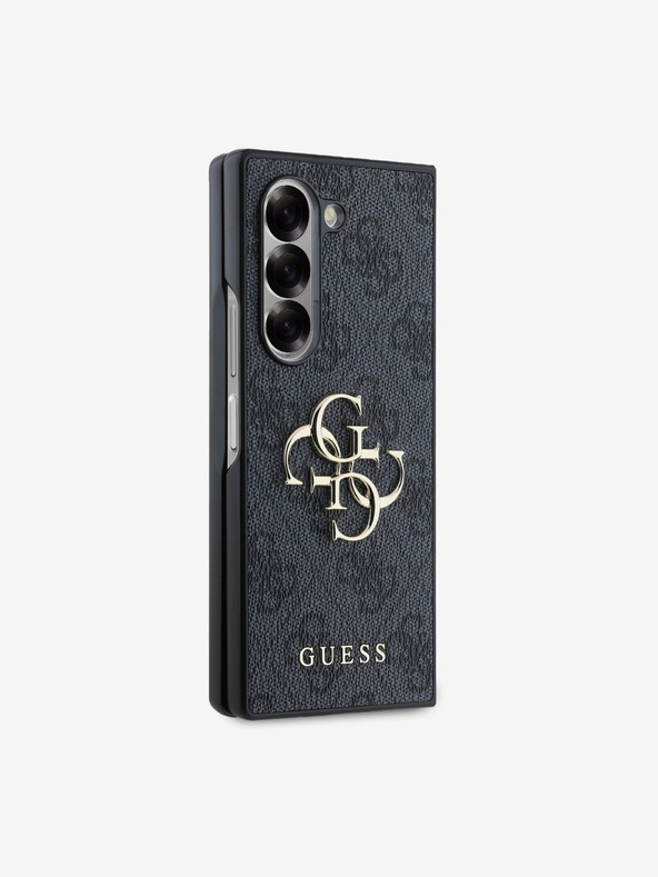 Guess Guess PU 4G Metall-Logo Schutzhülle für Samsung Galaxy Z Fold 6 Grau