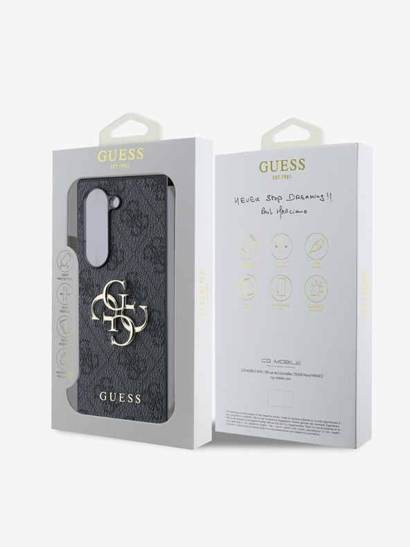 Guess Guess PU 4G Metall-Logo Schutzhülle für Samsung Galaxy Z Fold 6 Grau