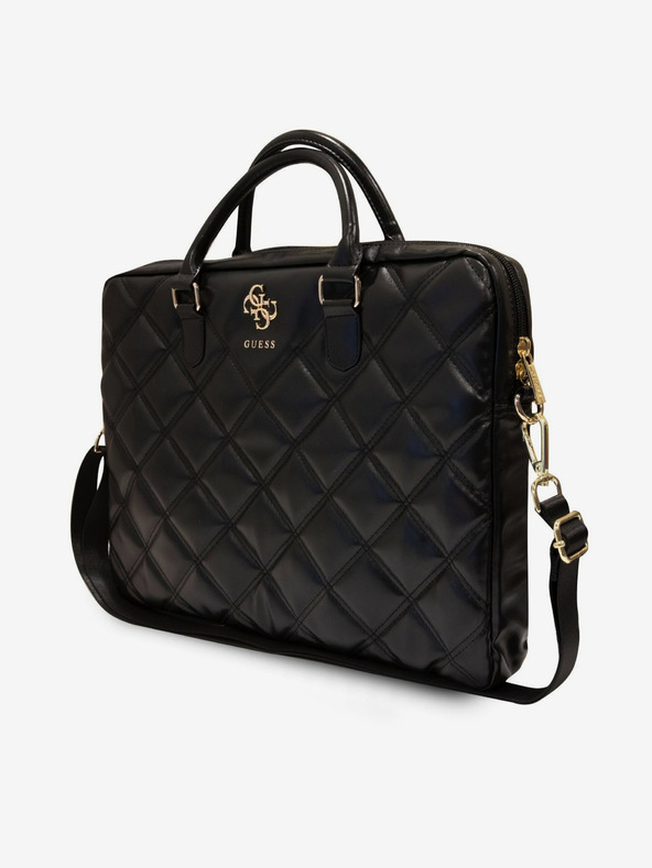Guess PU Quilted 4G Metal Logo Laptoptasche 15/16" Black Handyhülle