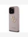 Guess Guess PU genarbte 4G Metall-Logo-Rückseite für iPhone 16 Pro Max Rosa