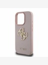 Guess Guess PU genarbte 4G Metall-Logo-Rückseite für iPhone 16 Pro Max Rosa