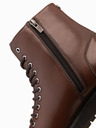 Ombre Clothing Herrenschuhe mit hohem Absatz aus glänzendem Öko-Leder braun Ombre Clothing