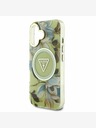 Guess Guess IML Glitter Magnolia und Triangle Logo MagSafe Back Cover für iPhone 16 Grün