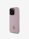 Guess Guess PU Grained 4G Small Metal Logo MagSafe Back Cover für iPhone 16 Pro Max Pink