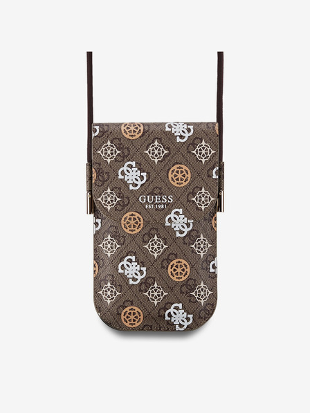 Guess Guess PU 4G Pfingstrose Multicolor Handytasche Braun