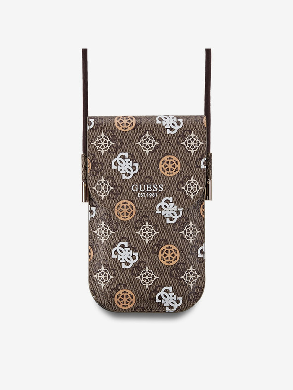 Guess Guess PU 4G Pfingstrose Multicolor Handytasche Braun