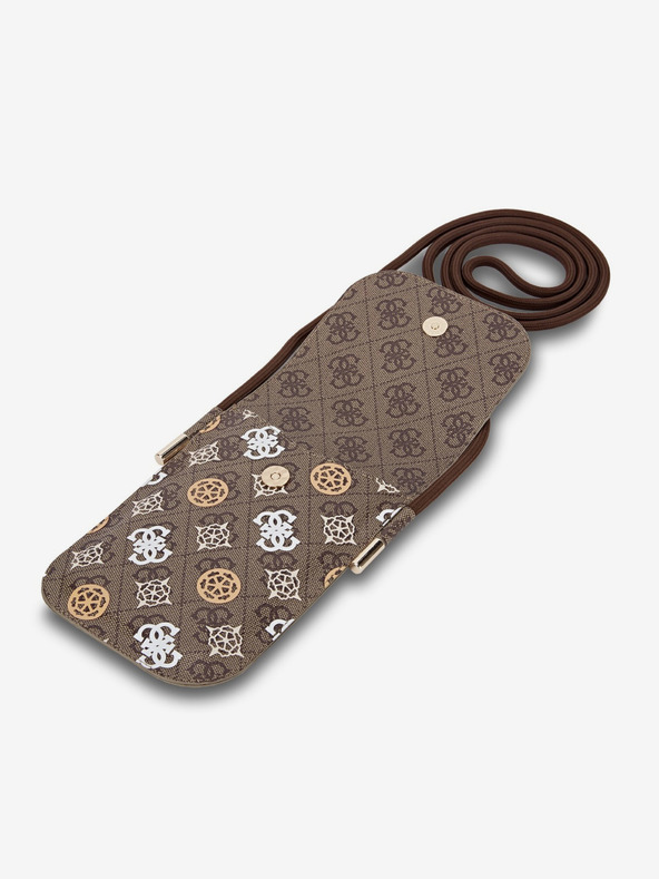 Guess Guess PU 4G Pfingstrose Multicolor Handytasche Braun