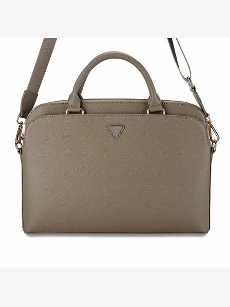 Guess Guess PU genarbte Dreieckslogo-Notebooktasche 15/16" Braun
